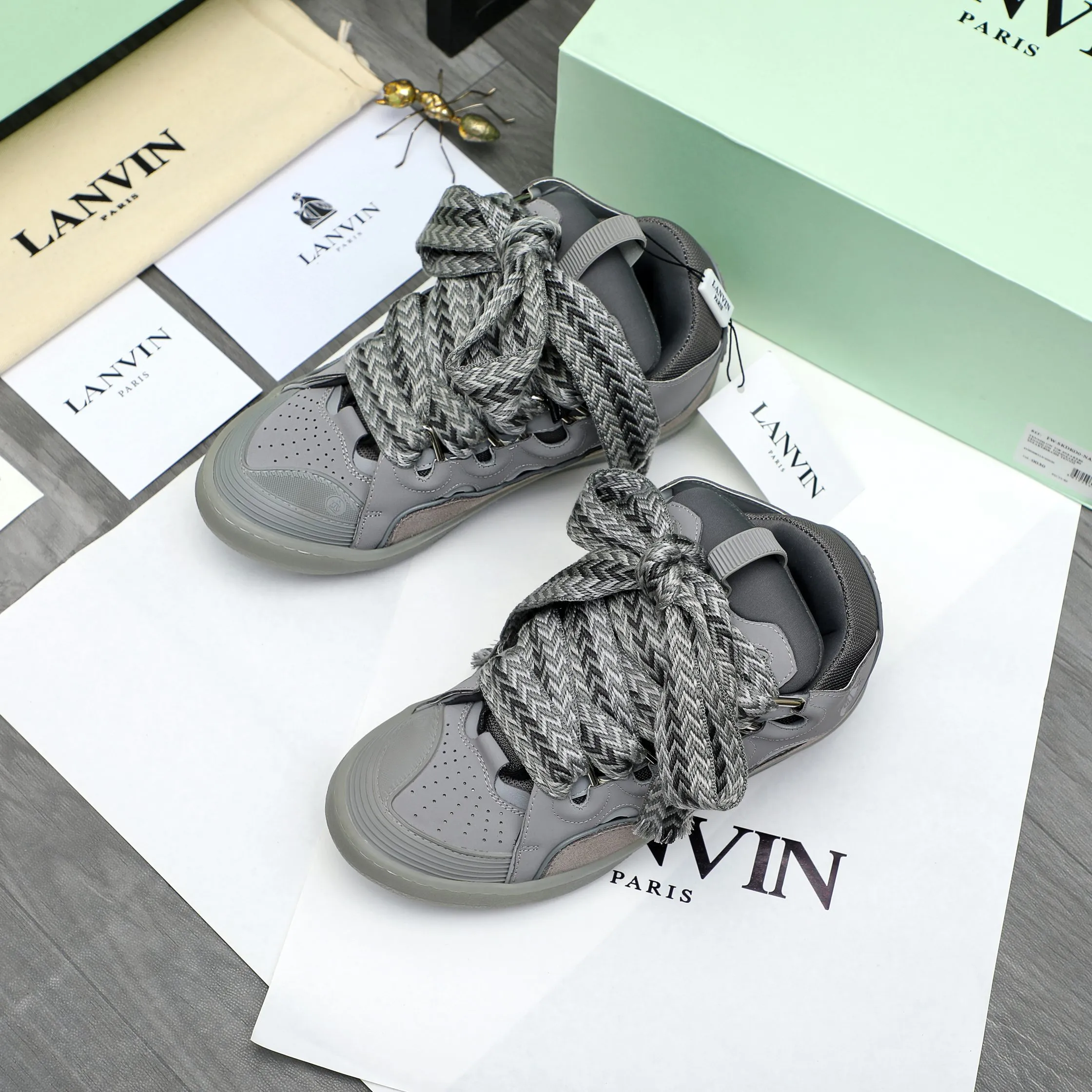 Men's shoes 💰740 [Lanvin] Lanvin high-end quality original couple's casual shoes - Upper: imported cowhide leather splicing breathable mesh - Inner lining: Lycra elastic lining - Outsole: original rubber outsole - Super high quality control·Fine workmanship: highlighted (high-end·luxury·grade) -Size: 36-45 (45 can be customized)